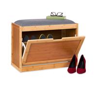 Relaxdays Range-chaussures avec assise grise