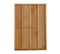 Relaxdays Range-Couvert, 7 Compartiments, Bambou, Organiseur de tiroir pour ustensiles, HLP 4,5 x 30,5 x 44,5 cm, Nature