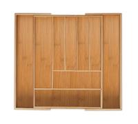 Relaxdays Range-couvert, bambou, extensible, organiseur de tiroir, 7 à 9 compartiments, HLP 5x49,5x44,5 cm, nature