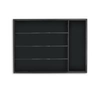 Relaxdays Range-couverts 5 compartiments Bambou 4,5 x 34 x 25 cm Noir