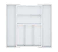 Relaxdays Range-couverts Bambou Blanc Extensible