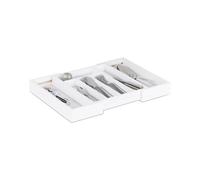 Relaxdays Range-Couverts Bambou Blanc Extensible