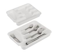 Relaxdays Range-couverts blanc en lot de 2