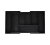 Relaxdays Range-couverts, extensible, 5 à 7 compartiments, organiseur pour le tiroir, bambou et MDF, noir