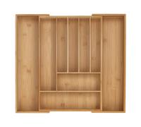 Relaxdays Range-couverts extensible en bambou