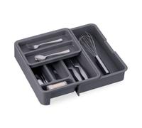 Relaxdays Range-couverts extensible en gris