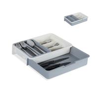 Relaxdays Range-couverts extensible pour tiroirs