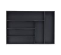 Relaxdays Range-couverts noir avec 6 compartiments