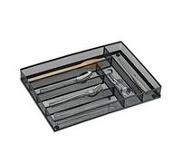 Relaxdays Range-Couverts pour Le tiroir, 6 Compartiments, en métal, H x L x P : env. 5x28,5x40,5 cm, Anthracite