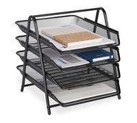 Relaxdays Range-documents avec 4 compartiments