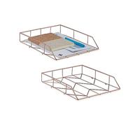 Relaxdays Lot de 2 range-documents en rose gold