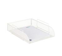 Relaxdays Rangement à Documents empilable, Lot de 3, A4, Design en Grille, Corbeille à Lettre pour Bureau, métal, 25x34 cm, Blanc