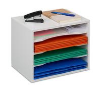 Relaxdays Rangement blanc pour vos documents