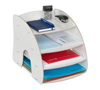 Relaxdays Rangement documents avec 4 compartiments
