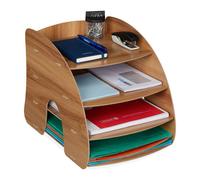 Relaxdays Rangement documents avec 4 compartiments