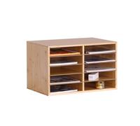 Relaxdays Rangement documents en bambou 10 cases