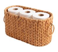 Relaxdays Rangement Papier Toilette, Naturel | 6 rouleaux, 25 x 40 x 16,5 cm, jacinthe d'eau, porte-rouleaux de réserve