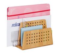 Relaxdays Range-documents pour le bureau en bambou