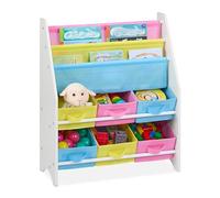 Relaxdays Rangement pour la Chambre de l'enfant, étagère avec 6 boîtes et 2 Compartiments, HLP : 74x62,5x31 cm, coloré