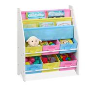 Relaxdays Rangement pour la Chambre de l'enfant, étagère avec 6 boîtes et 2 Compartiments, HLP : 74x62,5x31 cm, coloré