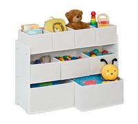 Relaxdays Rangement pour la Chambre de Votre Enfant, Unisexe, 9 Cases Pratiques, H x L x P : 60 x 92 x 30 cm, Blanc