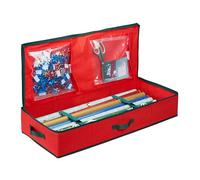 Relaxdays Rangement Pratique pour Vos Rouleaux de Papier Cadeau, pour Noël ou Anniversaire, Rouge et Noir