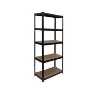 Relaxdays Étagère Lourde multilevele Noir/Marron, 180 x 60 x 30 cm, 875 kg, à emboîter pour Cave