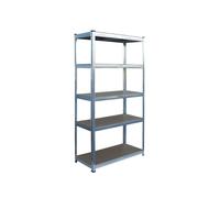 Relaxdays Étagère Robuste en Acier, 5 Niveaux, H 180 x L 90 x P 40 cm, supporte 875 kg, Argent, Cave & Garage