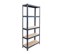 Relaxdays Rayonnage lourd, H x L x P : 180 x 60 x 30 cm, anthracite | Charge 875 kg, 5 niveaux MDF, rayonnage de cave à emboîter, acier, garage, atelier