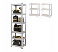 Relaxdays Rayonnage Robuste, 5 Niveaux, H x L x P 200 x 60 x 60 cm, Argent | Jusqu'à 875 kg, cave et garage, rayonnage de stockage, acier