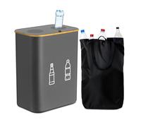 Relaxdays Récupérateur 160 L pour Bouteilles consignées, 2 Sacs, H75 x L57 x P37 cm, Verre & Plastique, Gris
