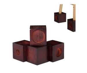 Relaxdays Rehausseurs de meuble bambou lot de 4