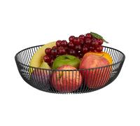 Relaxdays Relaxdas Corbeille à fruits et légumes, en métal (fer), design moderne, dimensions H x D : 8 x 28 cm, noire