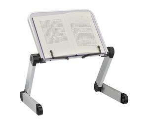 Relaxdays Repose-Livre, Hauteur réglable, Pliable, bouquin, LxP: 30,5x24 cm, Tablette, Ordinateur, Blanc - argenté