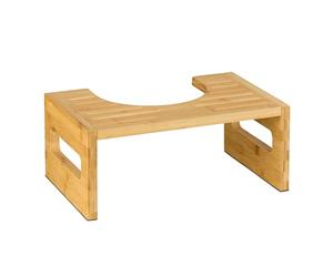 Relaxdays Repose-Pied de Toilette, Tabouret WC, défécation optimale, pour Adultes, Bambou, 18,5 x 43,5 x 28 cm, Nature