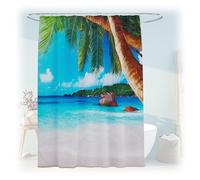 Relaxdays Rideau de Douche, Lavable, antimoisissure, Design Tropical, 12 Crochets, Dimensions 180 x 200 cm, Multicolore
