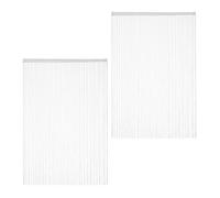 Relaxdays Rideau de fil, lot de 2, peut être raccourci, passage pour tringle, 145 x 245 cm, diff. tailles, blanc