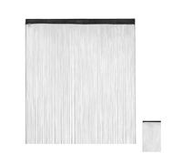Relaxdays Rideau de Fil, Lot de 2, Peut être Raccourci, Passage pour Tringle, 145 x 245 cm, Diff. Tailles, Noir