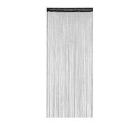 Relaxdays Rideau Fils Noir Brillant, de Porte fenêtre, de Fil différentes Dimensions, Noir
