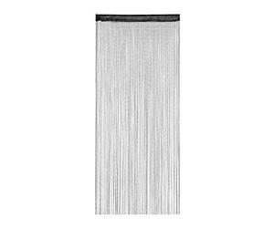 Relaxdays Rideau Fils Noir Brillant, de Porte fenêtre, de Fil différentes Dimensions, Noir