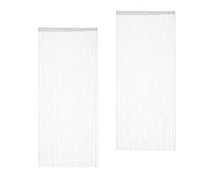Relaxdays Rideau Passe-Tringle, Lot de 2, pour Portes ou fenêtres, Lavable, Peut être Raccourci, 90 x 245 cm, Blanc