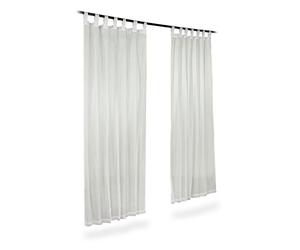 Relaxdays Rideaux avec passants lot de 2 rideaux unis transparents en polyester HxlxP: 245 x 140 x 0,1 cm, crème