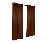 Relaxdays Rideaux occultants avec œillets lot de 2 couleur unie en polyester HxlxP: 245 x 135 x 0,5 cm, marron