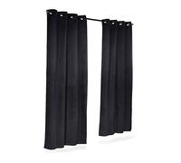 Relaxdays Rideaux occultants avec œillets lot de 2 couleur unie en polyester HxlxP: 245 x 135 x 0,5 cm, noir