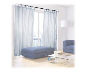 Relaxdays Rideaux passants lot de 4 rideaux argent