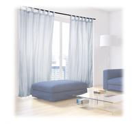 Relaxdays Rideaux passants lot de 6 rideaux argent