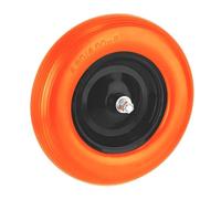 Relaxdays Roue 16x4.00-8 pour brouette, Pneu Plein Max. 200 kg, Noir-Orange | jante & axe acier, roue de rechange