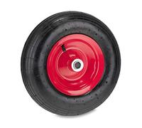 Relaxdays Roue de brouette 3.50-6, pneumatique, 2PR, 120 kg, valve, jante en acier, rouge/noir