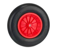 Relaxdays Roue de brouette 4.80/4.00-8, Pneu en Caoutchouc, Jante Plastique, Charge Max. 100 kg, increvable, Noir/Rouge
