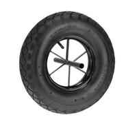 Relaxdays Roue de brouette 4.80 4.00-8, pneumatique, charge maximale : 120 kg, axe fixe, pneu rechange, noire